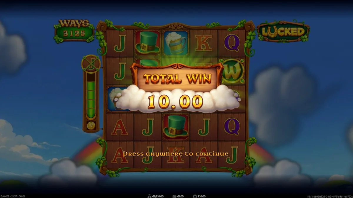 Tampilan grid slot Lucked dengan tema Irlandia yang cerah